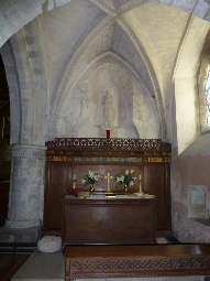 The interior of Aldingbourne Church.