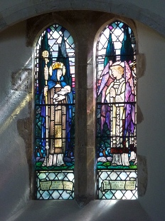 Stained glass window in Amberley Church. 