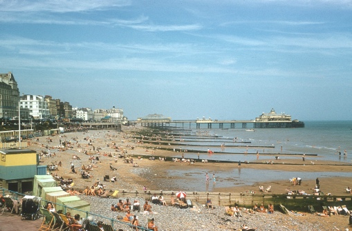 The beach in Eastbourne in 1962.