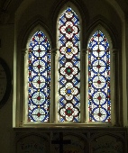 Stained glass window in Clayton.