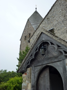 The porch and tower of Sompting Church. 