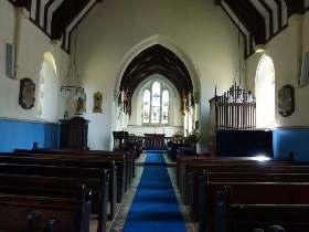 The altar and aisle  in Plaistow Church.