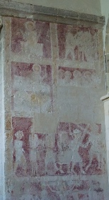 Wall paintings in Amberley Church. 