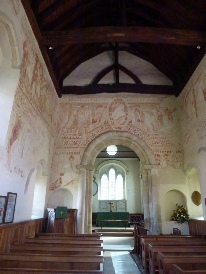 Wall paintings in Clayton Church. 